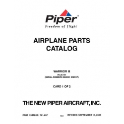Piper Warrior III Parts Catalog PA-28-161 Part # 761-897