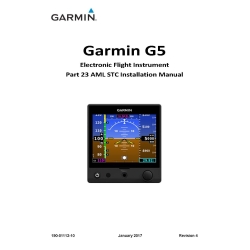 Garmin G5 Electronic Flight Instrument Part 23 AML STC Installation Manual 190-01112-10