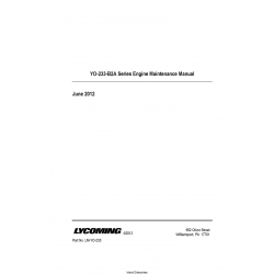 Lycoming YO-233-B2A Series Engine Maintenance Manual Part No. LM-YO-233