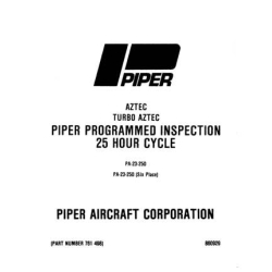 Piper Turbo Aztec PA-23-250 Programmed Inspection 25 Hour Cycle 761-498