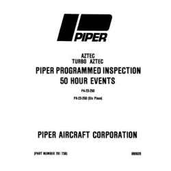 Piper Turbo Aztec PA-23-250 Programmed Inspection 50 Hour Events 761-738