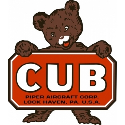 Piper Cub Logo (2) Aircraft Decal,Sticker 8 1/2''high x 7 3/4''wide!
