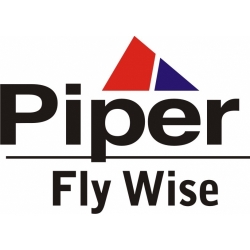 Piper Fly Wise Aircraft Decal,Sticker 5 3/4''high x 9 1/2''wide!