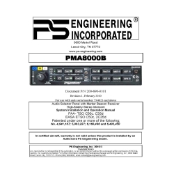 PS Engineering PMA8000B Audio Selector Panel and Intercom System Installation and Operator’s Manual P/N 200-890-0101