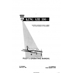 Beechcraft King Air 100 Pilot's Operating Handbook Manual P/N 100-590026-3 P/N 100-590026-3A6