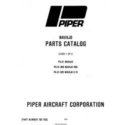 Piper PA-31-300/PA-31-310/PA-31-325 Navajo, B,C,CR Parts Catalog 753-703_v1986