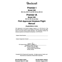 Beechcraft Premier I/Premier IA, Model 390 Airplane Flight Manual 390-590001-0003C9