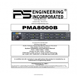 PS Engineering PMA8000B Audio Selector Panel and Intercom System Installation and Operator's Manual 2008 P/N: 200-890-0100