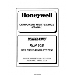 Bendix King KLN 90B KLN-90B GPS Navigation System Component Maintenance Manual 006-15521-0003