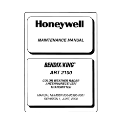 Bendix King ART 2100 Color Weather Radar Antenna/Receiver/Transmitter Maintenance Manual 006-05390-0001