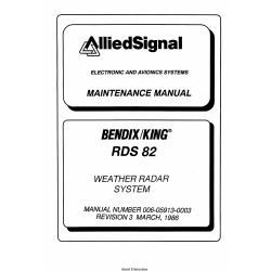 Bendix King RDS 82 Weather Radar System Electronic and Avionics Systems Maintenance Manual 006-05913-0003