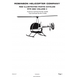 Robinson Helicopter R22 RTR 060 Volume II Illustrated Parts Catalog 2017