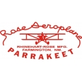 Rose Aeroplane Parrakeet Aircraft Decal/Sticker 7 3/4''h x 13''w!