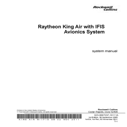 Rockwell Collins Raytheon King Air with IFIS Avionics System Manual 523-0807237-10111A