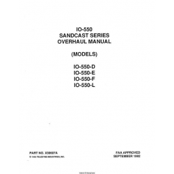 Continental Sandcast Series Model IO-550-D, IO-550-E, IO-550-F, IO-550-L Overhaul Manual X30607A