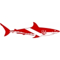 Shark-scuba Decal Sticker 12" wide by 3.25" high!