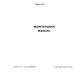 Socata Rallye Maintenance Manual