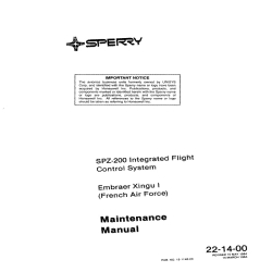 Sperry SPZ-200 Embraer Xingu I Integrated Flight Control System Maintenance Manual 15-1146-23