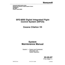 Cessna Citaion VII SPZ-8000 Digital Integrated Flight Control System Maintenance Manual A15-1146-058