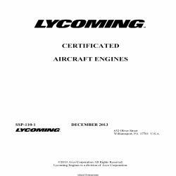 Lycoming SSP-110-1 Certificated Aircraft Engines 2013