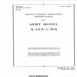 North American Army Model A-36A-1-NA Pilot's Flight Operating Instructions