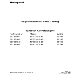 Honeywell TFE731-2-3B Turbofan Aircraft Engine Illustrated Parts Catalog 72-02-40