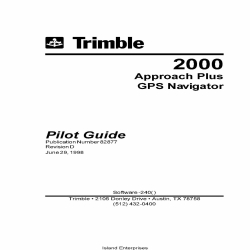 Trimble 2000 Approach Plus GPS Navigator Pilot Guide 1998 P/N 82877