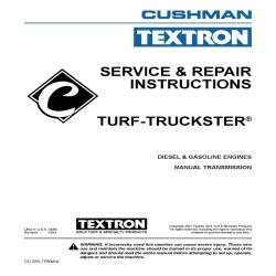 Cushman Turf-Truckster Service and Repair Instructions CD-SRI-TRKMNL