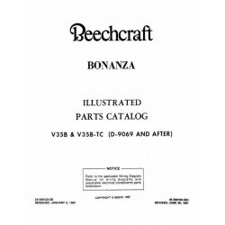 Beechcraft Bonanza V35B & V35B-TC Parts Catalog 1987 35-590102-5E4