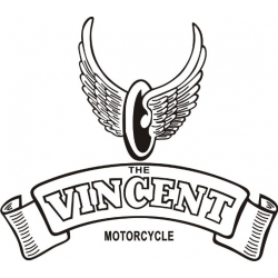 Vincent Motorcycle Vinyl Sticker/Decal 10" wide by 8.83" high!