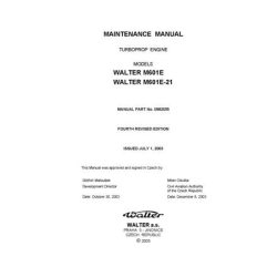 Walter Aeroplane Engine M 337C M 337A, AK, M 332A, AK, M 137A, AZ, M 132 A, AK Supplement Number 2 Operating Manual