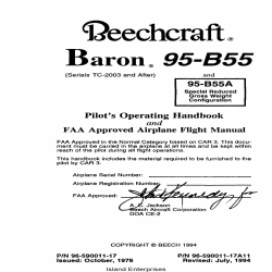 Beechcraft Baron 95-B55 and 95-B55A Pilot's Operating Handbok and Flight Manual 96-590011-17 96-590011-17A11