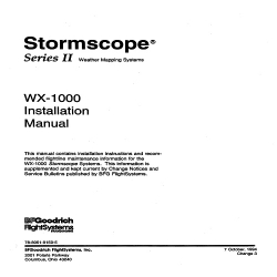 B.F Goodrich WX-1000 Stormscope Series II Weather Mapping Systems Installation Manual 78-8051-9150-5