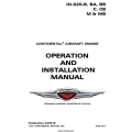 Continental IO-520-B, BA, BB, C, CB, M & MB Engine X30618 Operation and Installation Manual 2011